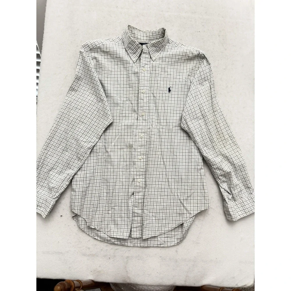 Polo Ralph‎ Lauren Men's L Classic Fit Windowpane Check Button Down Shirt Pony